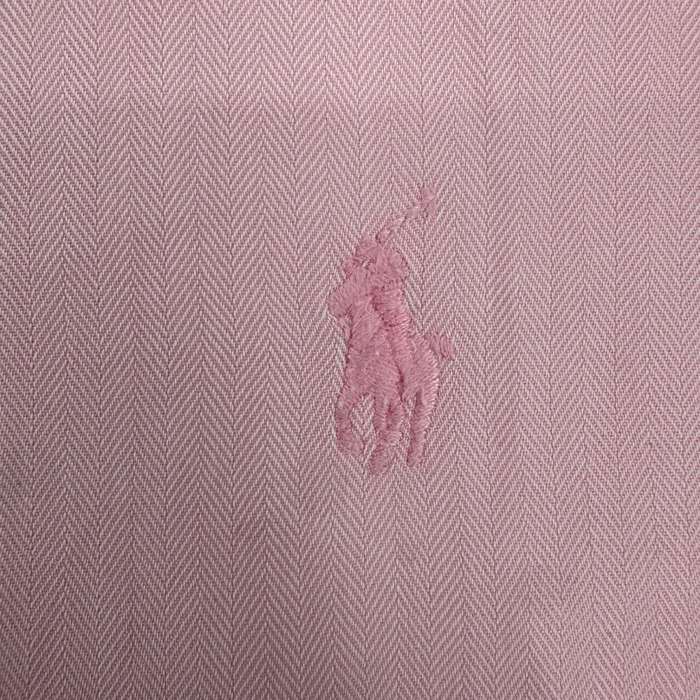 Ralph Lauren Yarmouth Mens 15.5 32/33 Pink Herringbone Cotton Button Down Shirt - Picture 3 of 7